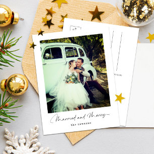 Modern Elegant Simple Photo Christmas Holiday Postcard