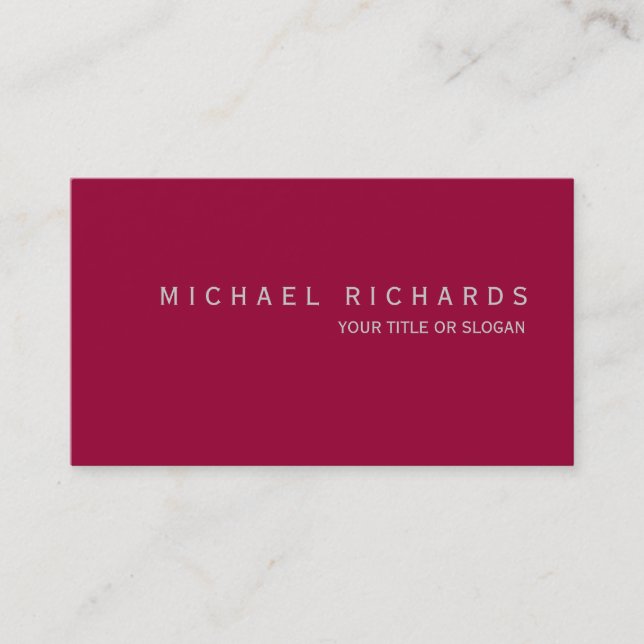 Modern Elegant Simple Plain Business Card (Front)