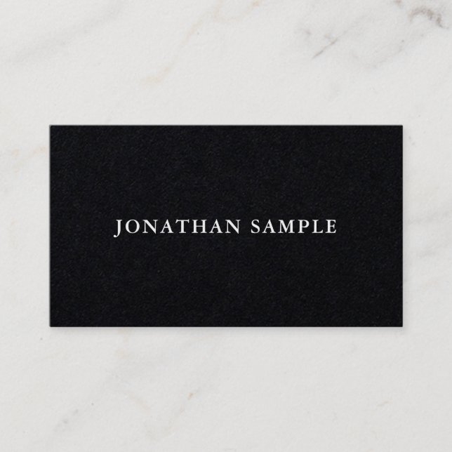 Modern Elegant Simple Professional BW Plain Luxury Business Card (Front)