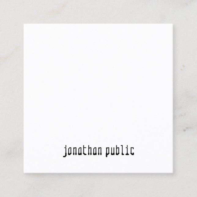 Modern Elegant Simple Professional Plain Cool Square Business Card (Front)