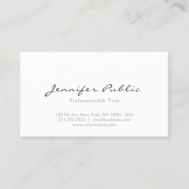 Modern Elegant Simple Professional Template Chic Business Card (Front)