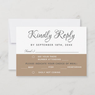 Modern Elegant Simple Script RSVP Menu Choice
