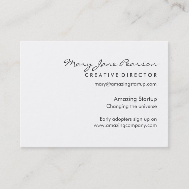 Modern, Elegant & Simple Startup Launch Business Card (Front)