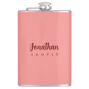 Modern Elegant Simple Template Calligraphy Name Hip Flask