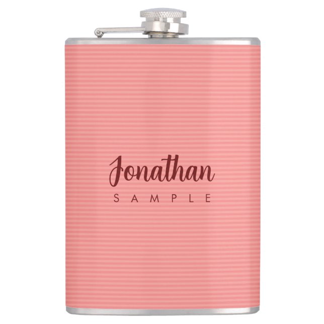 Modern Elegant Simple Template Calligraphy Name Hip Flask (Front)