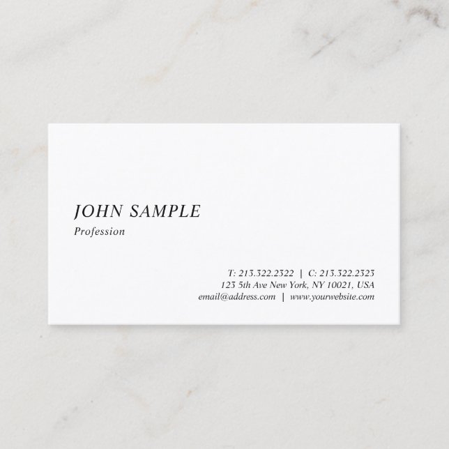 Modern Elegant Simple Template Minimalist Business Card (Front)
