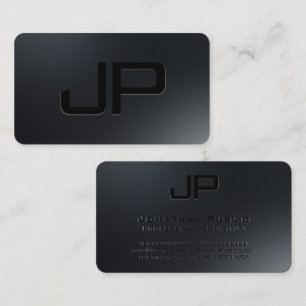 Modern Elegant Simple Template Monogram Black Business Card