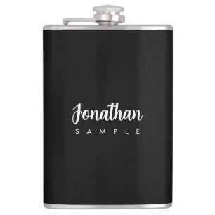 Modern Elegant Simple Template Typography Name Hip Flask