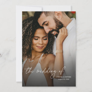 Modern Elegant Simple Vertical 2 Photos Wedding Invitation