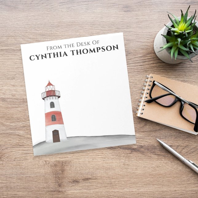 Modern Elegant Simple Watercolor Lighthouse Cute Notepad (Creator Uploaded)