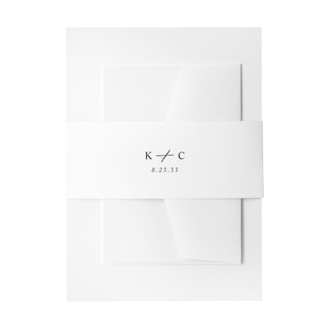 Modern Elegant Simple Wedding Invitation Belly Band (Front Example)