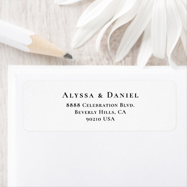 Modern Elegant Simple wedding return address (Insitu)