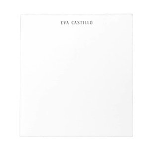 Modern Elegant Simple White Professional Own Name Notepad
