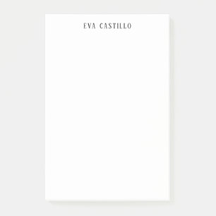 Modern Elegant Simple White Professional Own Name Post-it Notes
