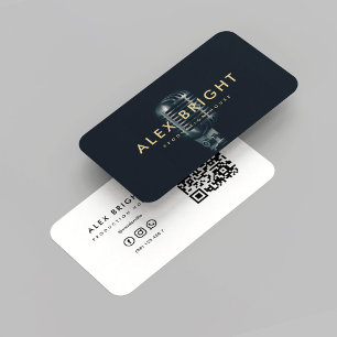 Modern Elegant Singer Production QR Code Business Card