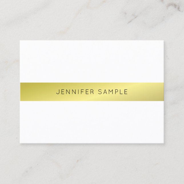 Modern Elegant Sleek Design Gold Luxury Glam Business Card (Front)