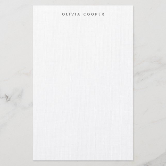 Modern Elegant Smokey Grey Personal Stationery  (Front)