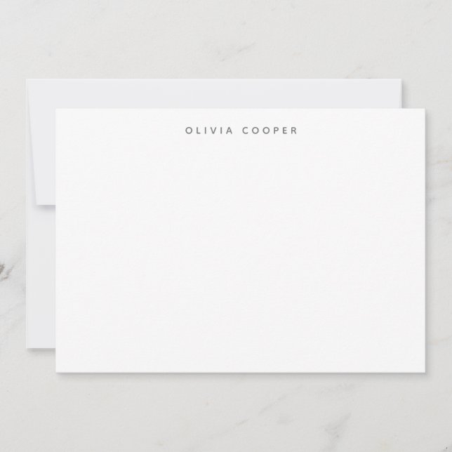 Modern Elegant Smokey Grey Personal Stationery  Card (Front)