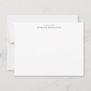 Modern Elegant Smokey Grey Personal Stationery Card