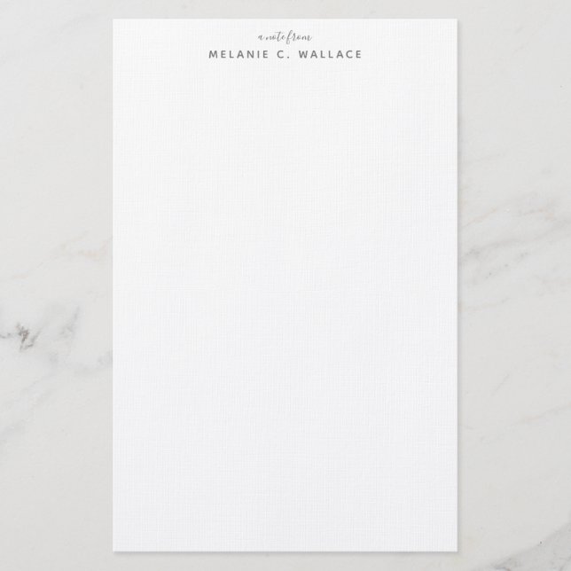 Modern Elegant Smokey Grey Personalised Stationery (Front)
