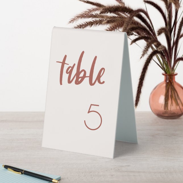 Modern elegant snow pink wedding table number (In SItu (Table))