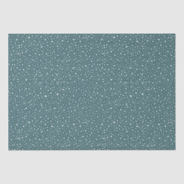 Modern Elegant Snowfall Holiday Tissue Paper (Front)