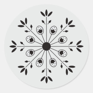 Modern Elegant Snowflake Christmas Classic Round Sticker