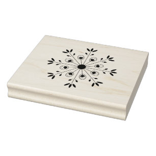 Modern Elegant Snowflake Christmas Holiday Rubber Stamp