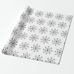 Modern Elegant Snowflake Christmas Holiday Simple Wrapping Paper