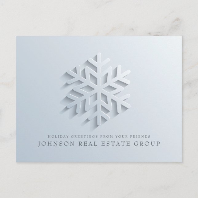 Modern Elegant Snowflake | Holiday Greetings (Front)