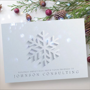 Modern Elegant Snowflake   Holiday Greetings