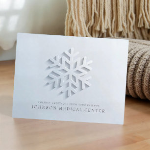 Modern Elegant Snowflake Medical Holiday Greetings