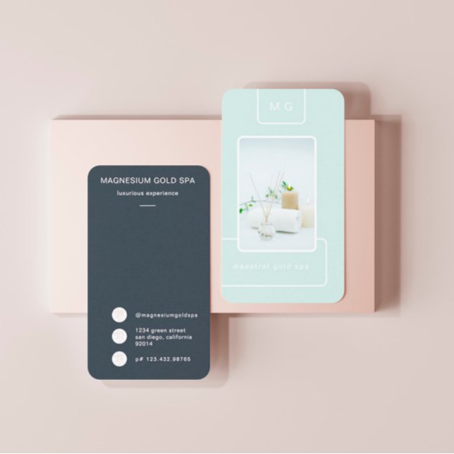 modern elegant spa photo Business Card (Creator Uploaded)