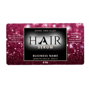 Modern elegant  sparkle  HAIR serum label