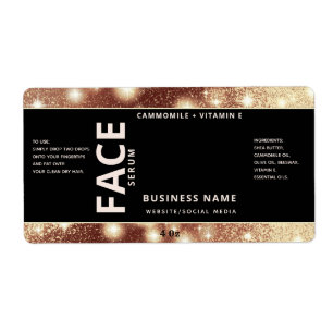 Modern elegant  sparkle simple face serum label