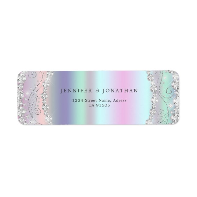 Modern Elegant Sparkly Diamond Chic Holographic (Front)