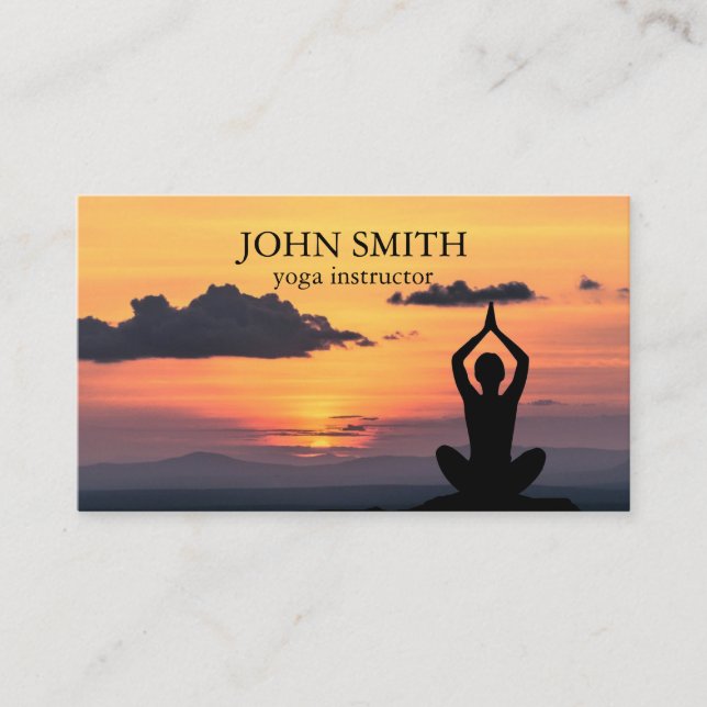Modern Elegant Spiritual Energy Yoga  Business Card (Front)
