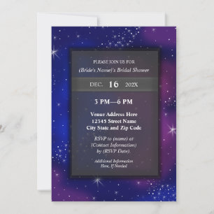 Modern Elegant Star Night Sky Galaxy Bridal Shower Invitation