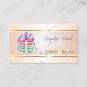 Modern Elegant ,Striped,Macarons Loyalty Card
