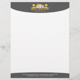 Modern Elegant Stripes Real Estate Letterhead Template
