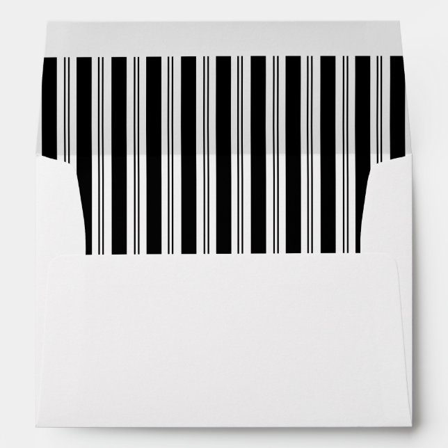 Modern Elegant Stripes Wedding Envelope (Back (Bottom))