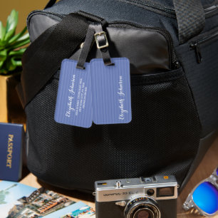 Modern Elegant Stylish Chic Cool Blue Lines Travel Luggage Tag