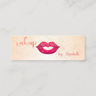 Modern Elegant Stylish,Confetti, Lips Mini Business Card