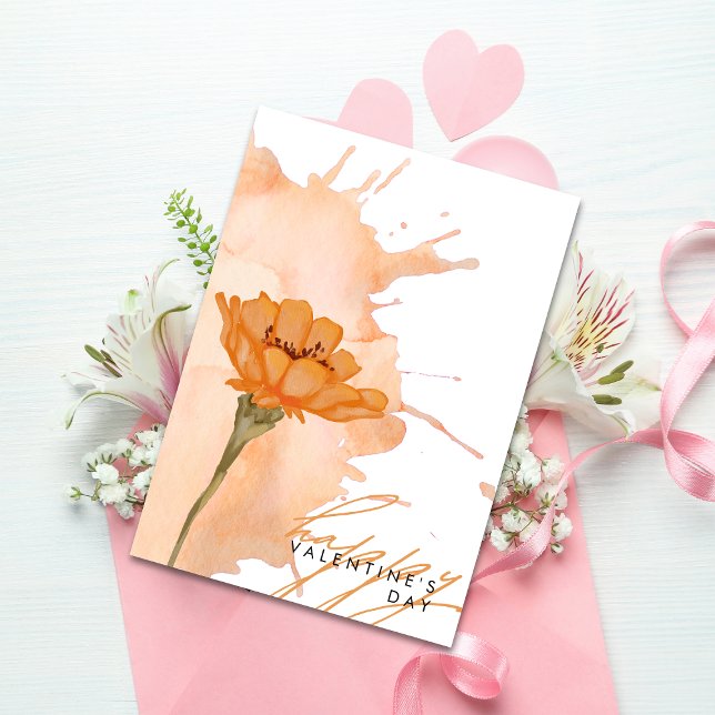 Modern Elegant Stylish Floral Valentine card (Creator Uploaded)