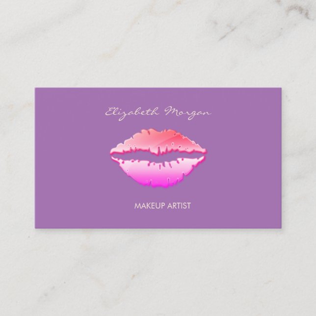 Modern Elegant Stylish ,Lips,Makeup Artist Business Card (Front)