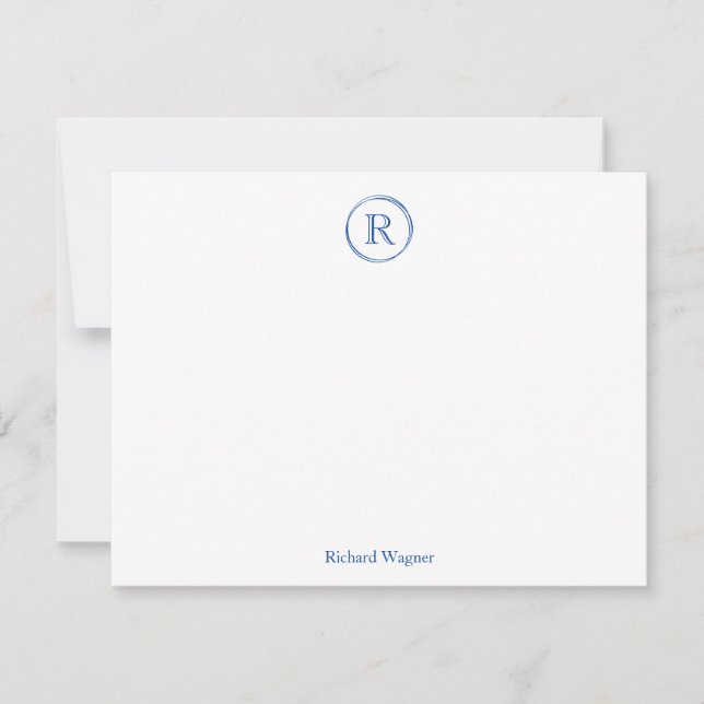 Modern, Elegant, Stylish Monogram Note Card (Front)
