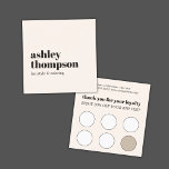 Modern Elegant Stylish Pastel White Hair Salon Loyalty Card<br><div class="desc">Modern fully customisable loyalty card template with bold fonts,  light beige/pastel /white colours. Elegant modern design,  perfect marketing tool for your best customers.</div>