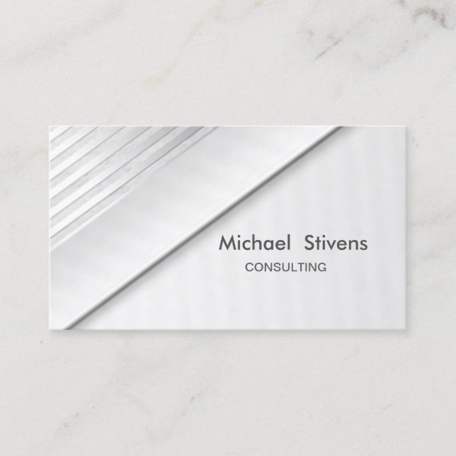 Modern Elegant Stylish Professional,Silver Business Card (Front)