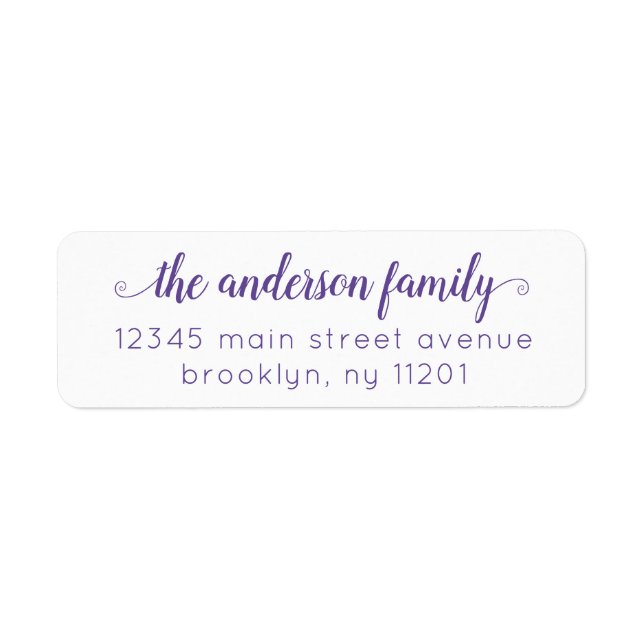 Modern Elegant Stylish Purple Violet Script Family (Front)