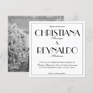 Modern Elegant Stylish Roaring 20s Wedding Photo Invitation
